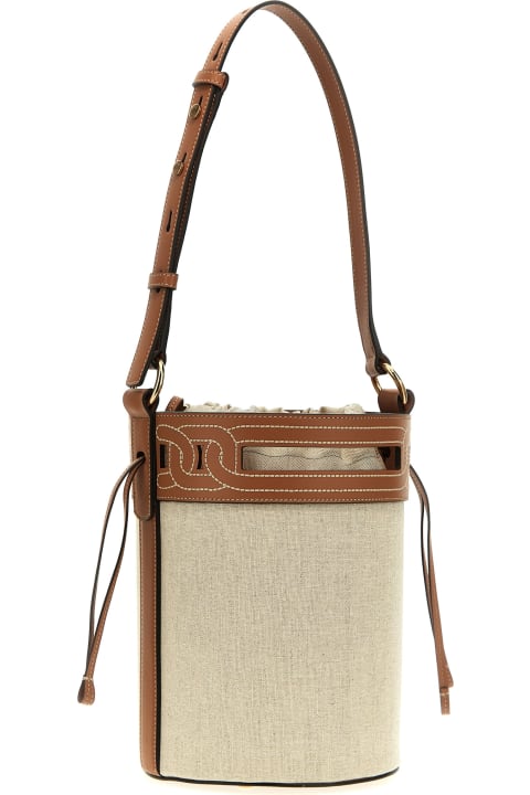 Tod's Totes for Women Tod's Leather Canvas Bucket Bag