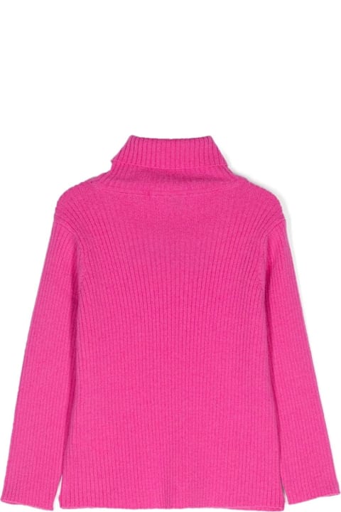 Pucci سترات وبلوزات ثقيلة لـ بنات Pucci Fuchsia Turtleneck Sweater With Logo