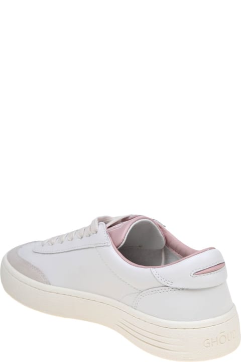 Shoes Sale for Women GHOUD Lido Low Sneakers In White/pink Leather And Suede