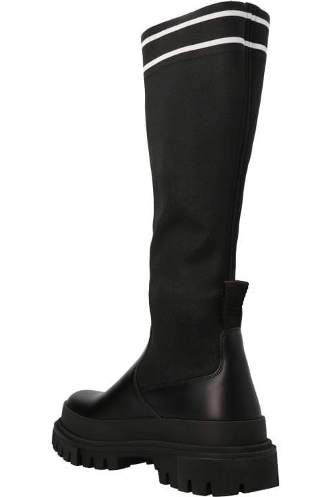 Stretch Stretch Leather Boots