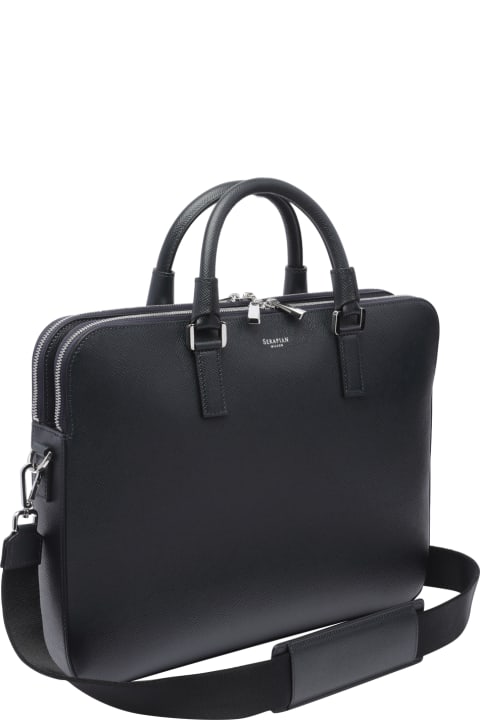 Serapian Luggage for Men Serapian Business Bag Slim Double Zip