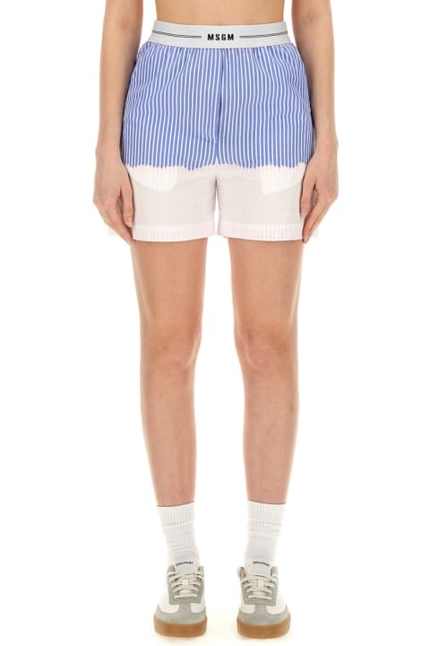 MSGM Pants & Shorts for Women MSGM Shorts With Logo Band