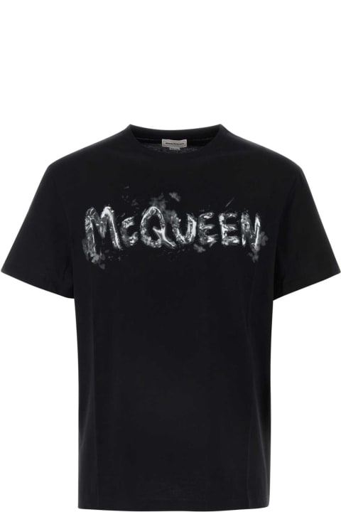 Clothing Sale for Men Alexander McQueen Black Cotton T-shirt