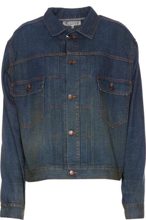 Coats & Jackets for Men Maison Margiela Pleated Denim Jacket