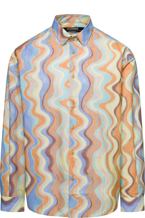 'la Chemise Simon' Multicolor Shirt With All-over Graphic Print In Cotton Man