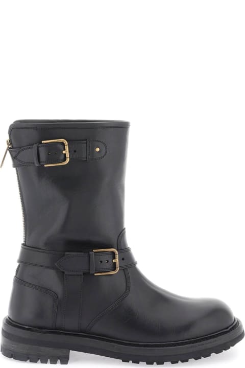Boots for Men Dolce & Gabbana Leather Biker Boots