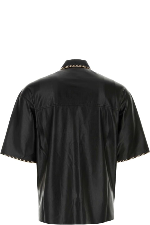 Nanushka Clothing for Men Nanushka Black Synthetic Leather Mance Shirt