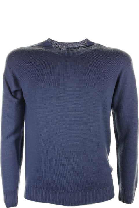 Seventy Sweaters for Men Seventy Blue Crew Neck Sweater