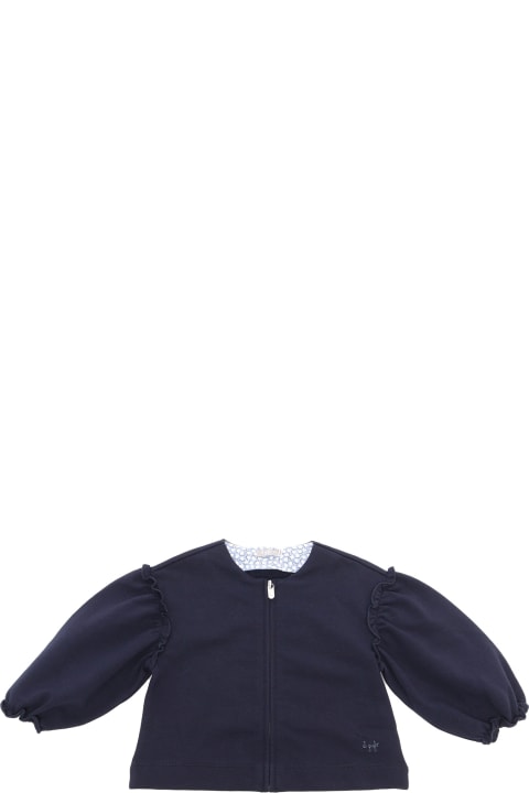 Sweaters & Sweatshirts for Baby Girls Il Gufo Blue Fleece Jacket
