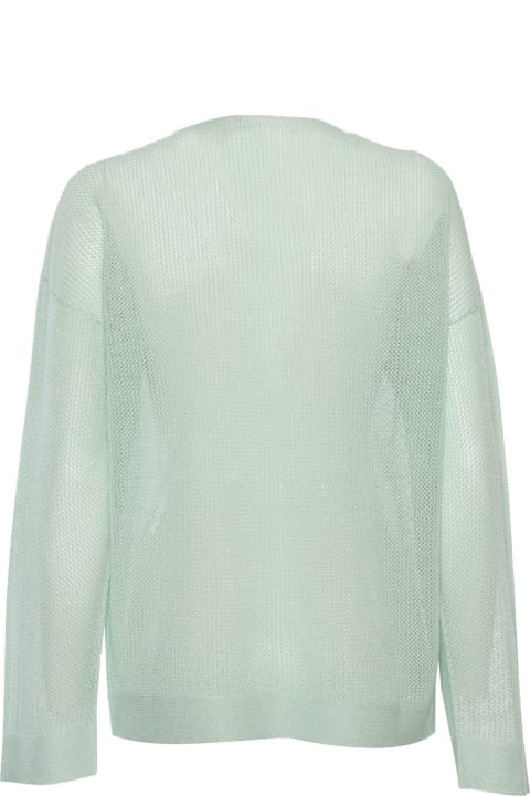Fashion for Women Lorena Antoniazzi Perforated Green Sweater