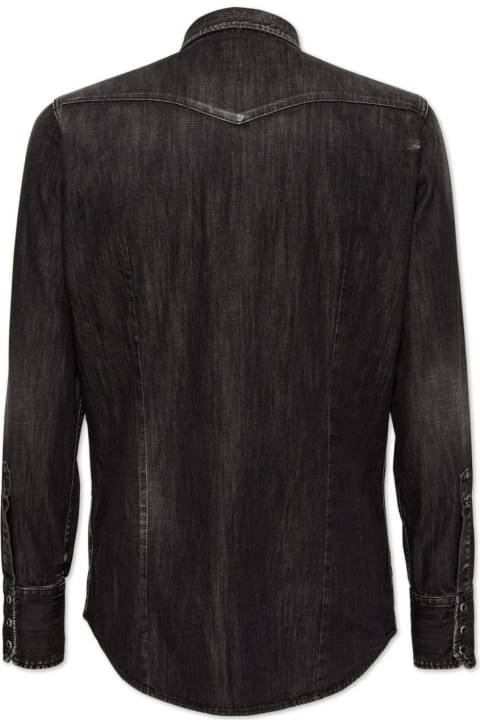 【関税込み】DSQUARED2 CLASSIC WESTERN SHIRT DSQUARED2 MEDIUM WASH CLASSIC WESTERN SHIRT | REVERSIBLE