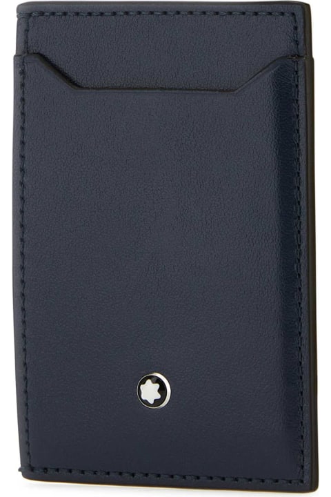Montblanc Wallets for Women Montblanc Blue Leather Cardholder