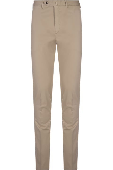 PT01 Clothing for Men PT01 Beige Stretch Cotton Classic Trousers
