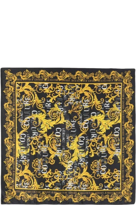 Versace Jeans Couture Baroque Print Silk Scarf