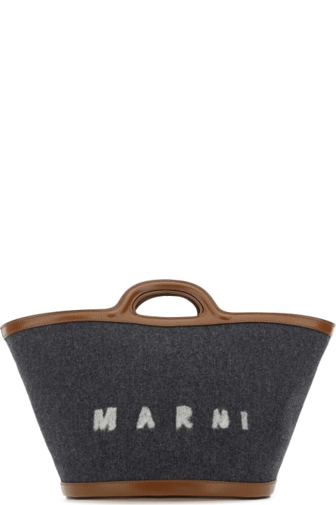 ウィメンズ新着アイテム Marni Two-tone Felt And Leather Small Tropicalia Summer Handbag