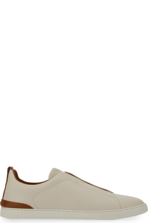 Zegna Men Zegna Low Top Sneaker With Triple Stitch