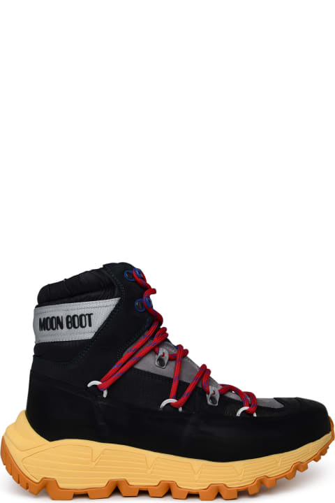 メンズ Moon Bootのスニーカー Moon Boot 'tech Hiker' Black Leather Blend Boots