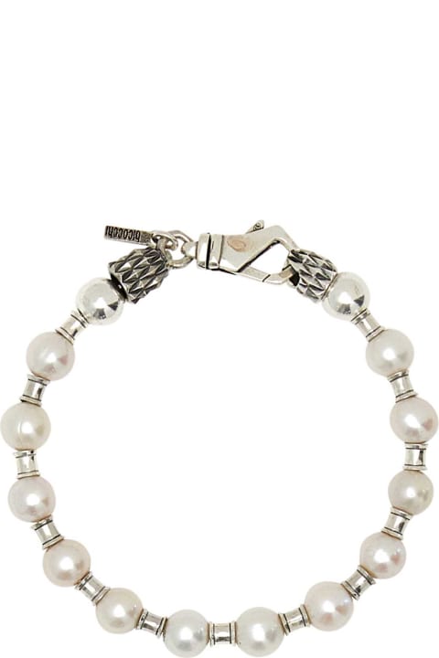 Emanuele Bicocchi Jewelry for Men Emanuele Bicocchi Pearls And Silver 925 Bracelet