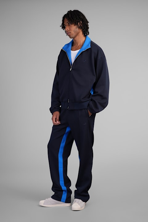 Adidas Originals by Wales Bonner for Men Adidas Originals by Wales Bonner Pique Tt Sweatshirt In Blue Polyester