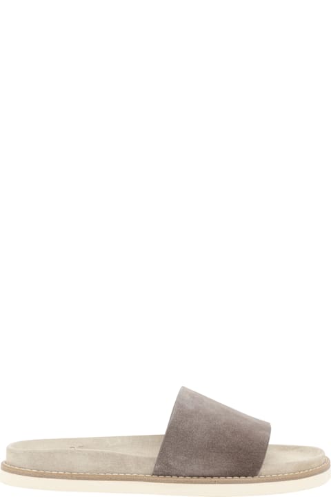 Sale for Men Brunello Cucinelli Suede Leather Slippers