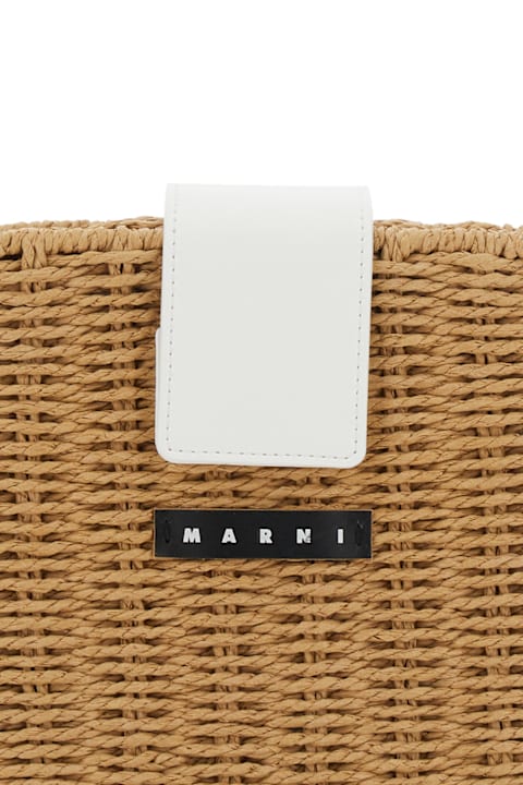 Marni Accessories & Gifts for Girls Marni Brown Shoulder Bag With Logo Patch In Paper Girl