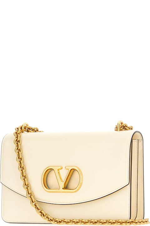 Sale for Women Valentino Garavani Ivory Leather Shoulder Bag