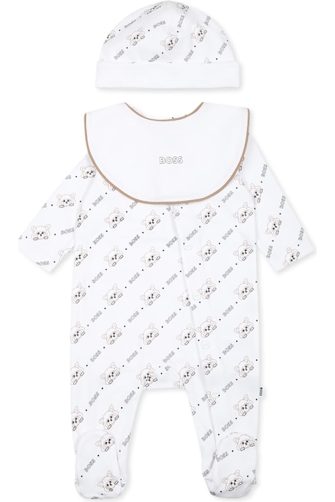 Homeware Hugo Boss White Babygrow Set For Baby Boy With Logo