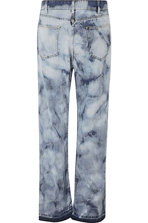 Fashion for Men Laneus Bleached Denim 5 Pockets Jeans