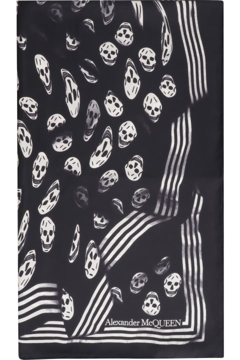 Alexander McQueen Scarves for Men Alexander McQueen Skull Print Scarf