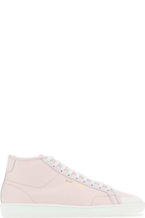 メンズ スニーカー Saint Laurent Pastel Pink Leather Court Classic Sneakers