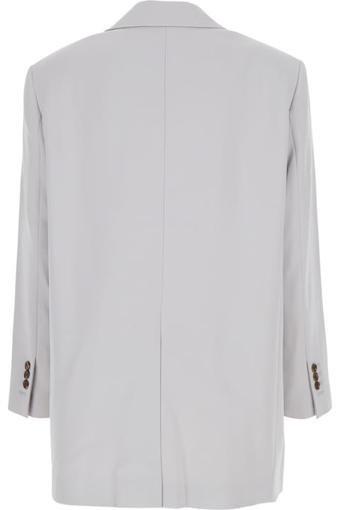 Homeware Theory Grey Single Breasted Jacket With Classic Lapels In Tech Fabric Woman