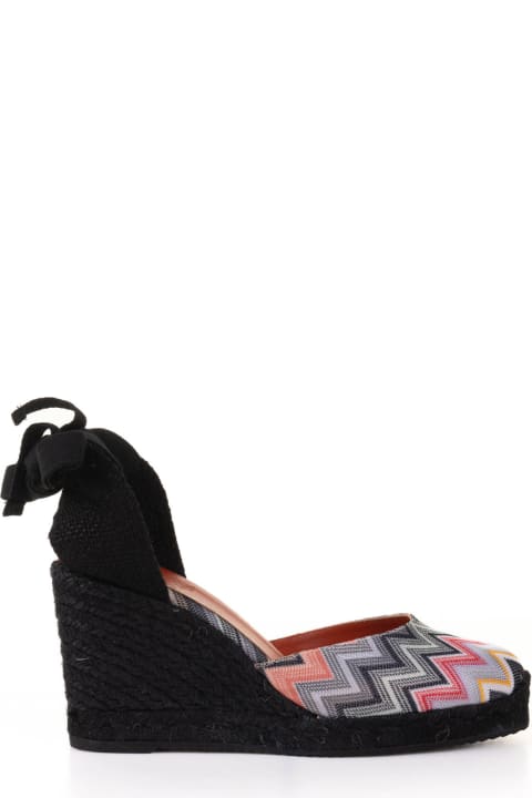 Missoni for Women Missoni Espadrilles In Chevron Fabric With Wedge And Ankle Laces