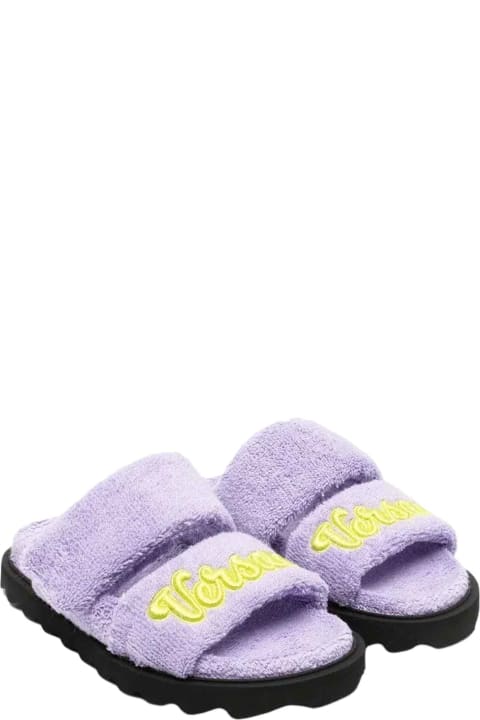 Young Versace Shoes for Boys Young Versace Lilac/lime Sandals Unisex Kids