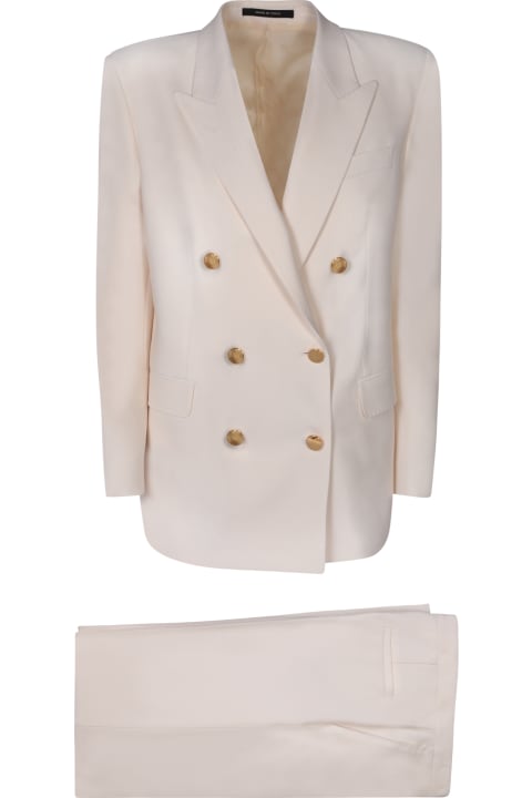 Tagliatore Clothing for Women Tagliatore Double-breasted Cream Suit