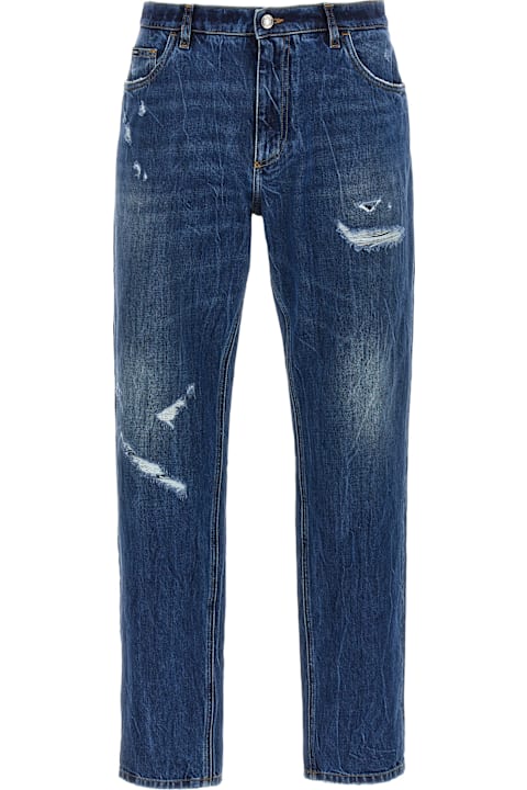 Dolce & Gabbana for Men Dolce & Gabbana Logo Embroidery Jeans