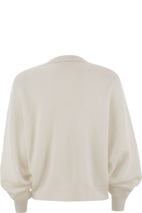 Homeware Brunello Cucinelli Alpaca And Cotton Rib Sweater With Moniline