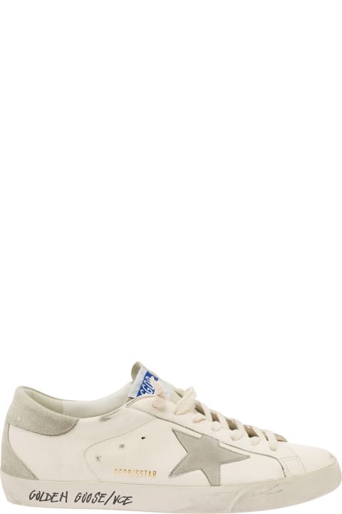 Homeware Golden Goose 'superstar' White Vintage Low Top Sneakers With Grey Heel Tab In Leather Man
