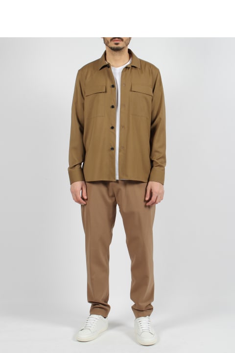 Low Brand Shirts for Men Low Brand Tropical Wool Shirt Jacket