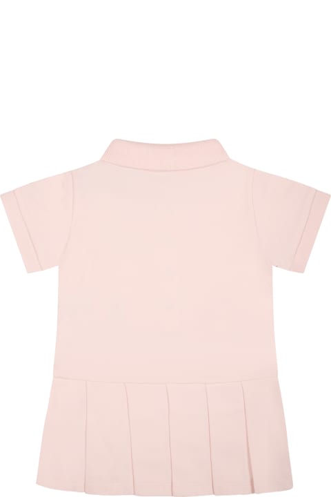 Moncler for Kids Moncler Pink Dress For Baby Girl With Logo