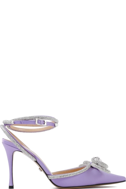 Fashion for Women Mach & Mach Double Bow Lavender Satin High Heels Pumps