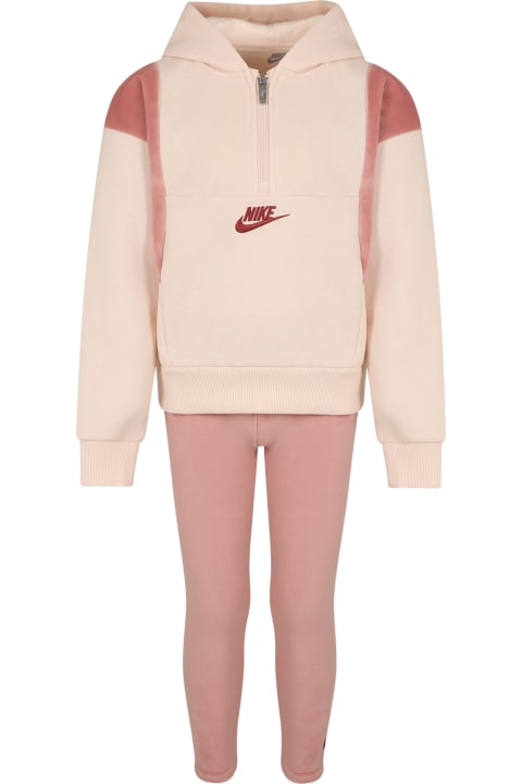 Jumpsuits for Girls Nike Pink Suit For Girl With Logo