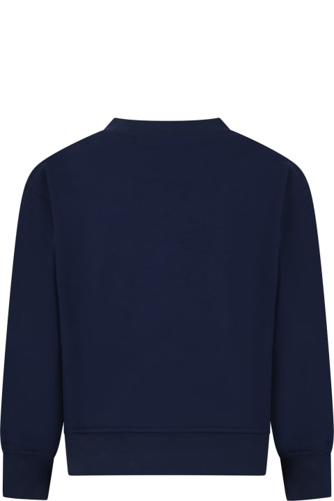 Sweaters & Sweatshirts for Boys MSGM Blue Sweatshirt For Kids With Logo