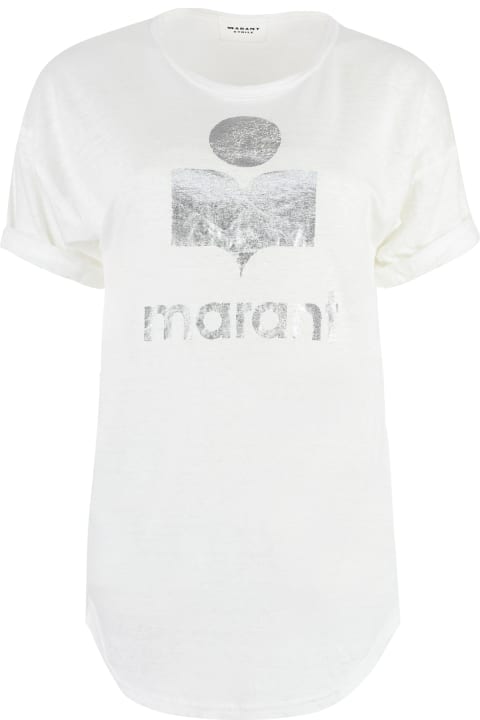 Marant Étoile Topwear for Women Marant Étoile Koldi Logo Print Linen T-shirt