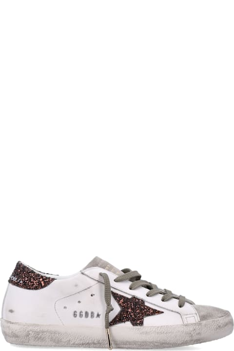 Golden Goose Super-star Woman's Sneakers With Glitter Star