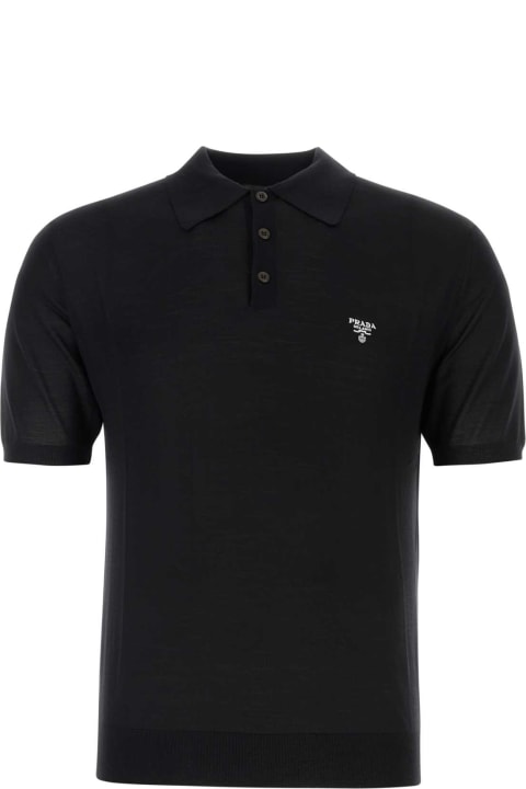 Prada for Men Prada Black Wool Polo Shirt