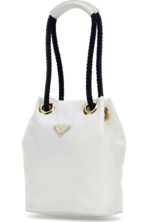 Homeware Prada White Re-nylon Prada Mariner Bucket Bag