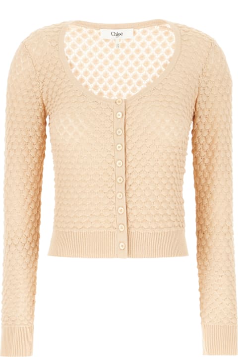 Chloé Fleeces & Tracksuits for Women Chloé Skin Pink Cotton Cardigan