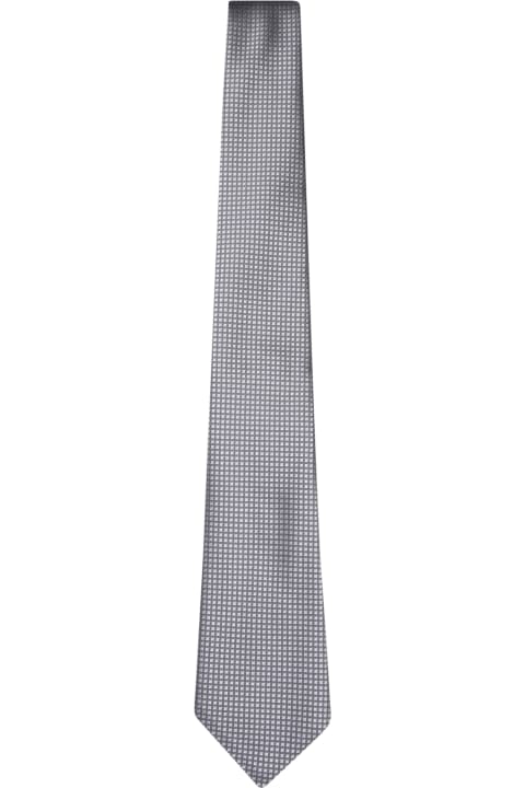 Canali for Men Canali Canali 8cm Silver Check Tie