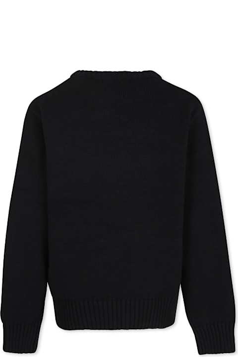 MSGM for Kids MSGM Black Sweater For Girl With Logo