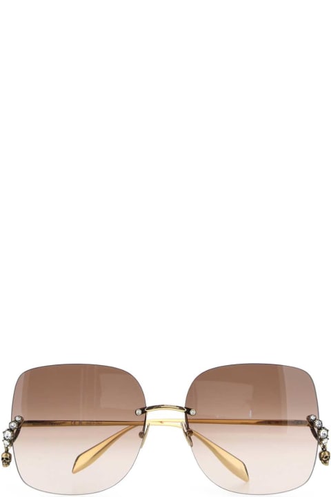 Accessories for Women Alexander McQueen Gold Metal Sunglasses